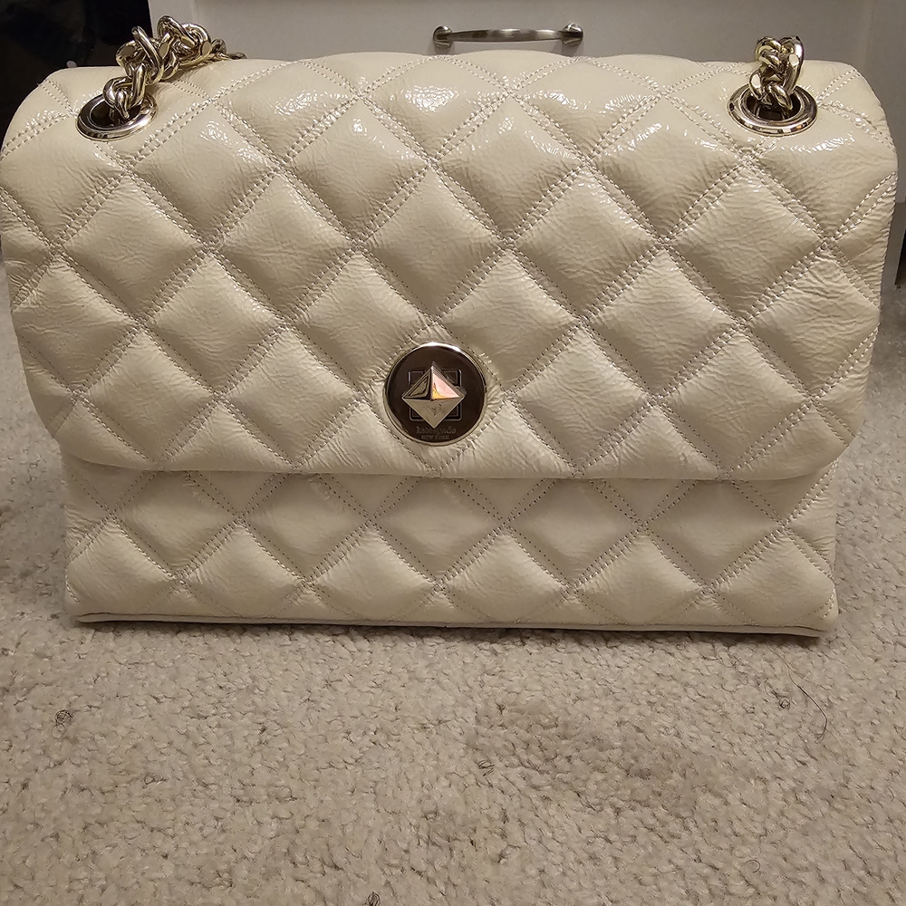 Kate Spade White Quilted Chain Shoulder Bag